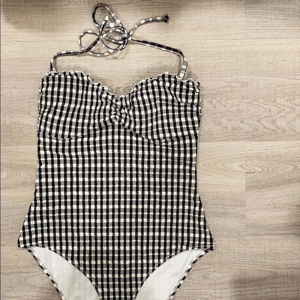 H&M Ruffled Gingham Pattern Swimsuit Bodysuit